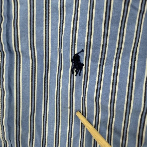 Ralph Lauren Shirt Boys 5 Blue Stripe Button Down Long Sleeve Dress Casual - Picture 5 of 8